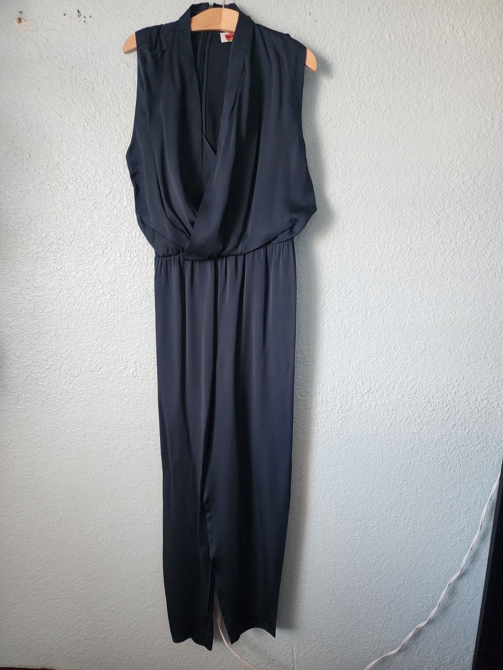 Reiss Black Sleeveless Wrap Jumpsuit